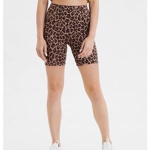 American Eagle High Waisted Leopard Bike Short
